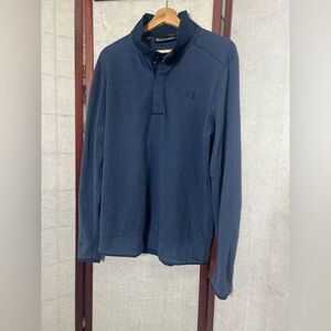 UNDERARMOUR GOLF LOOSE 1/4 ZIP SNAP LONG‎ SLEEVE GOLDGEAR SWEARER SIZE L